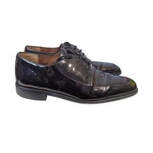 Stacy Adams Mens Black Patent Leather Square Toe Derby Dress Shoes 23109-63 sz 8